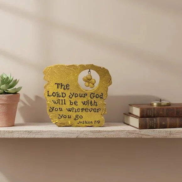 Inspirational Kirklands Plaque With Joshua 1:9 Verse & Hanging Flower Accent 4.2 - Picture 4 of 6